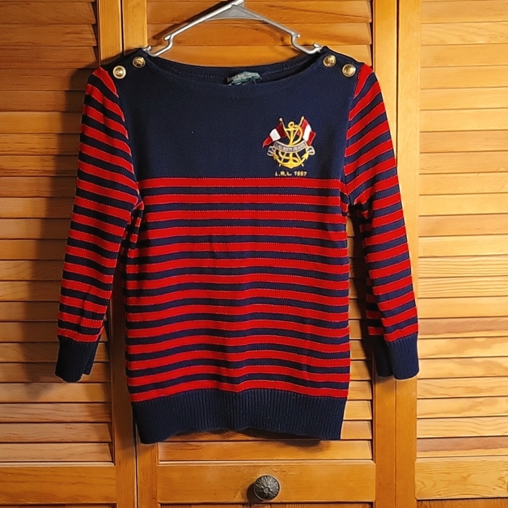 Ralph Lauren vintage preppy nautical theme pullover. 100% cotton!